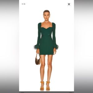 Self Portrait Ribbed Lace Insert Dress | Small |